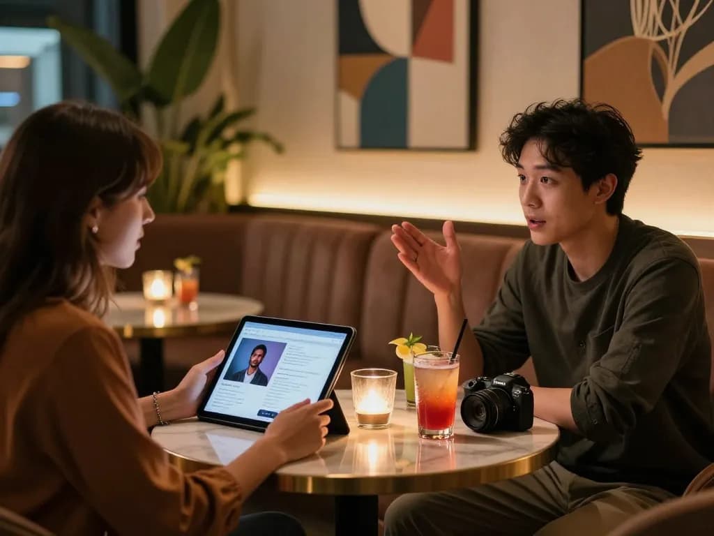 Engaging discussion on sex ai and technology in a stylish lounge.