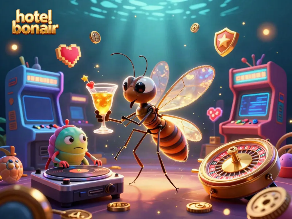 Play exciting casino games at hotelbonair with a fun mascot and dynamic gameplay elements.
