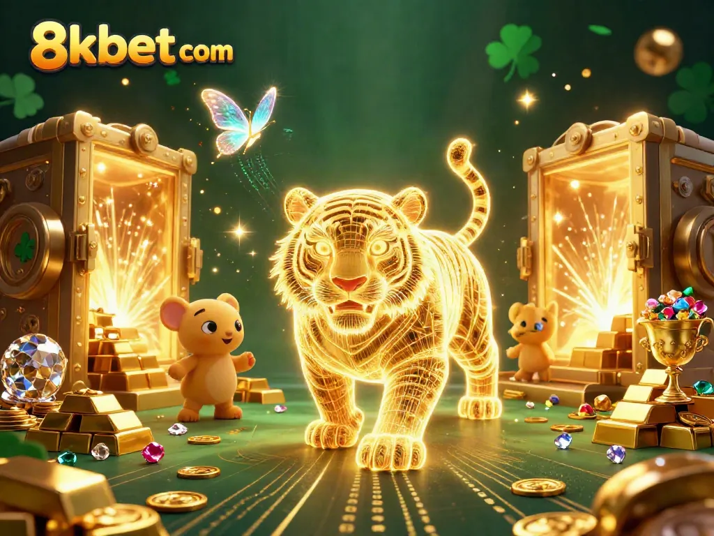 Experience the thrill of winning at 8xbet com with vibrant casino games, gold treasures, and interactive characters.