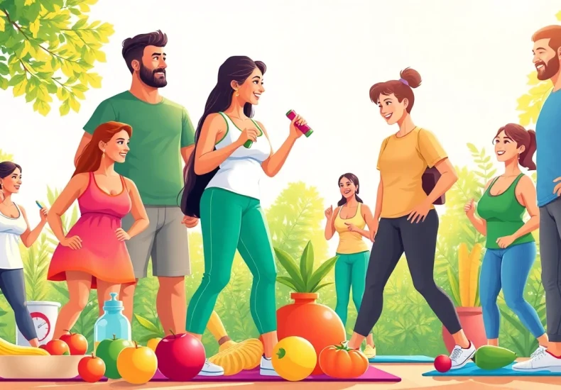 Explore diverse individuals inspiring weight loss through healthy activities outdoors.
