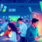 Gamblers enjoying dynamic sports betting action at thabetigercom with vibrant screens and engaging atmosphere.