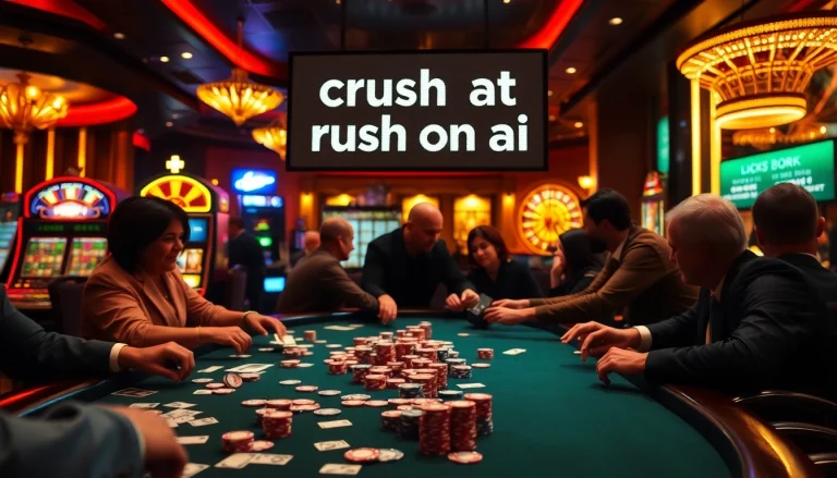 Players experiencing a thrilling poker game, showcasing 'crush on ai' insights for successful gambling strategies.