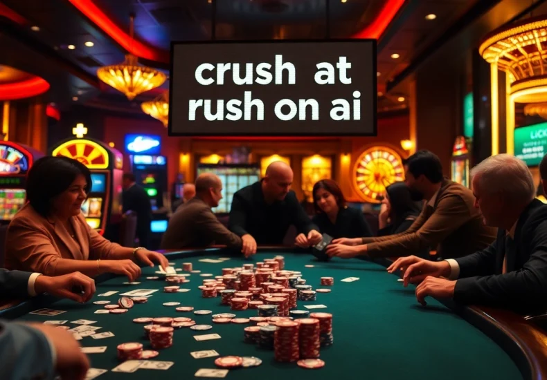 Players experiencing a thrilling poker game, showcasing 'crush on ai' insights for successful gambling strategies.
