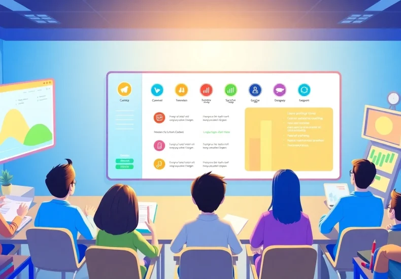 Engaging visual of e-learning gamification featuring interactive elements and a leaderboard.