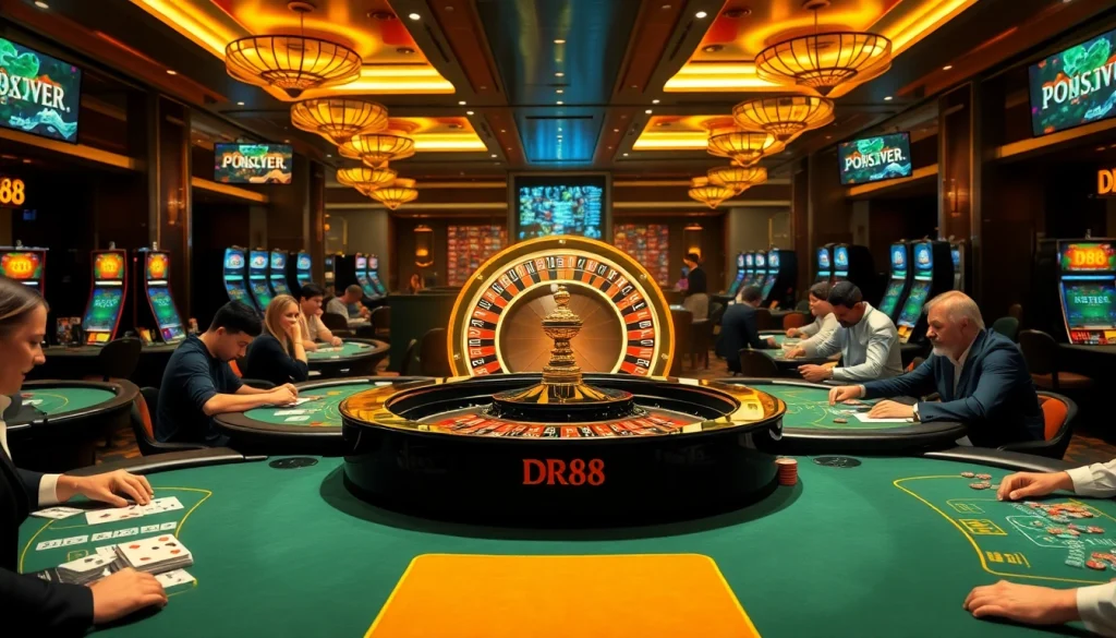 Experience the excitement of winning at DR88 casino tables with vibrant games and glamorous decor.
