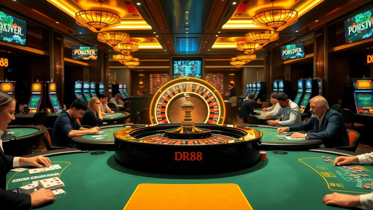 Experience the excitement of winning at DR88 casino tables with vibrant games and glamorous decor.