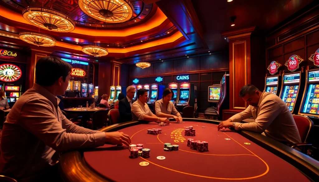 Explore electrifying excitement at 789club with players engaged at luxury poker tables.