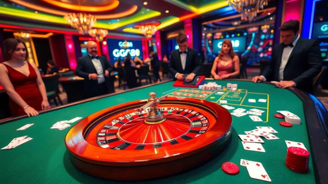 Experience the thrill of betting at GG88's luxurious casino tables filled with excitement.