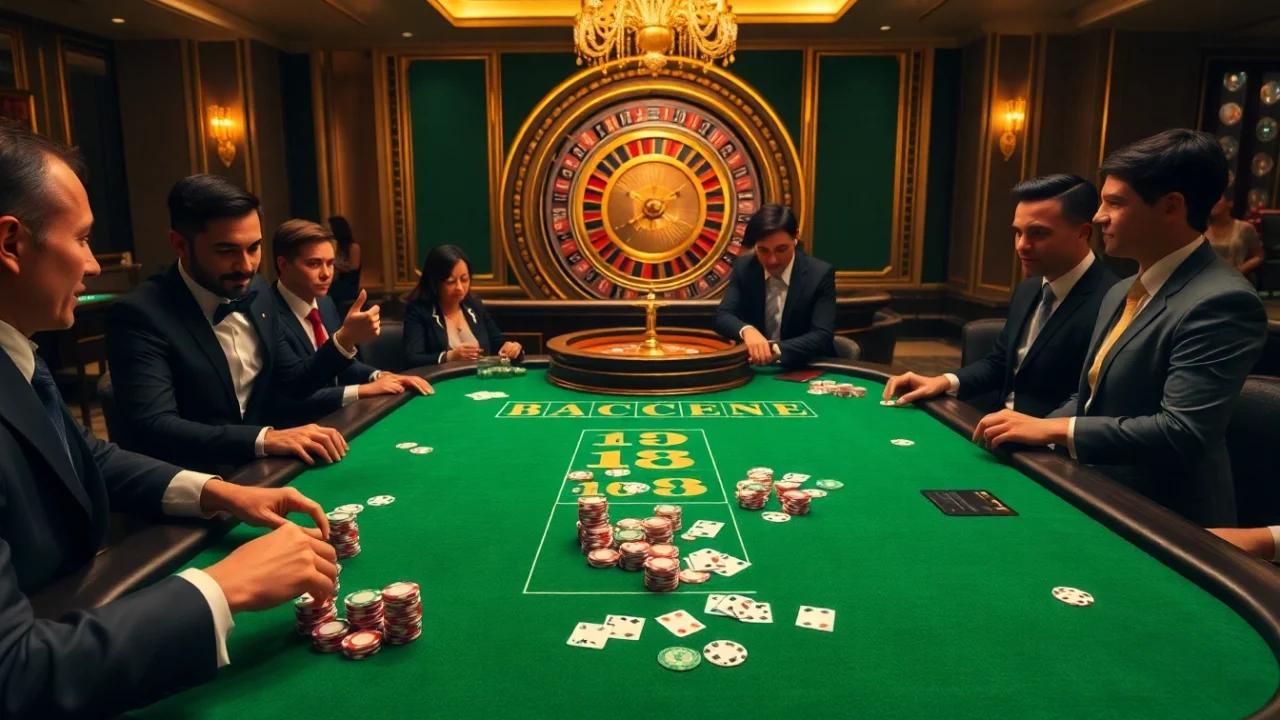 Engaging gamers with a Baccarat table at net88, showcasing excitement and luxury in gambling.