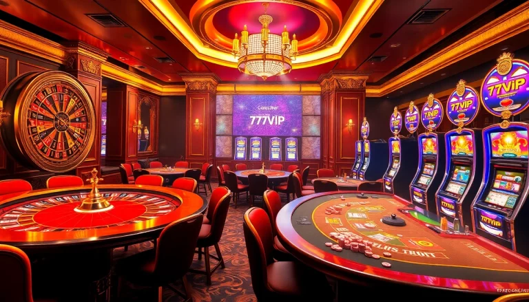 Experience the thrill of gambling at 777VIP casino with luxurious interiors and vibrant slot machines.