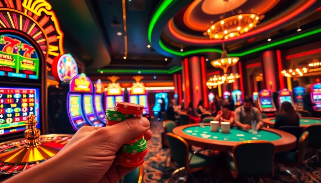 Experience the thrill of birutoto at a vibrant casino, featuring roulette and slot machines.