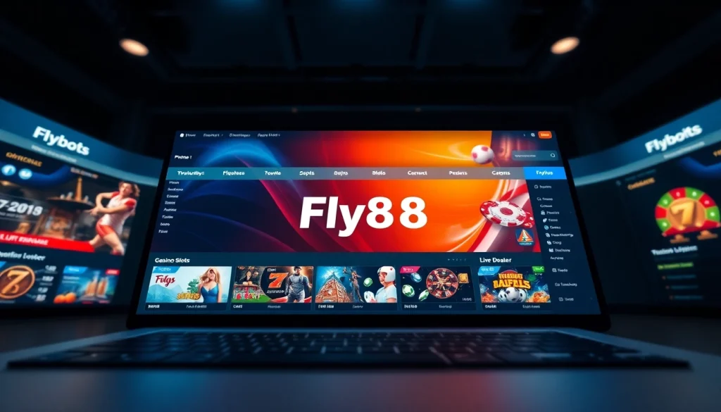 Explore the dynamic betting interface featuring the fly88 link in a vibrant online betting scene.