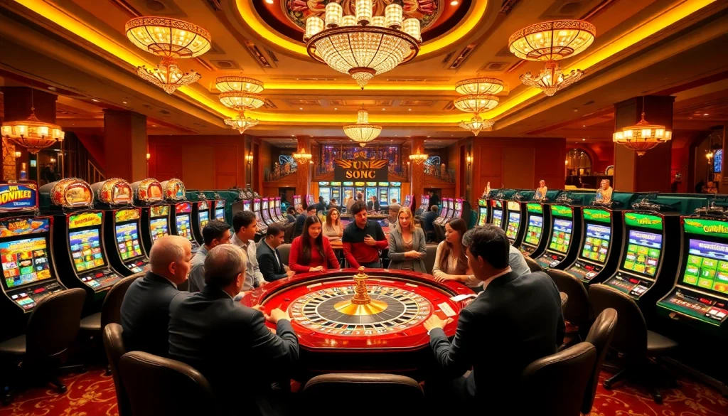 Situs Slot Terpercaya casino experience with vibrant roulette and engaged players.