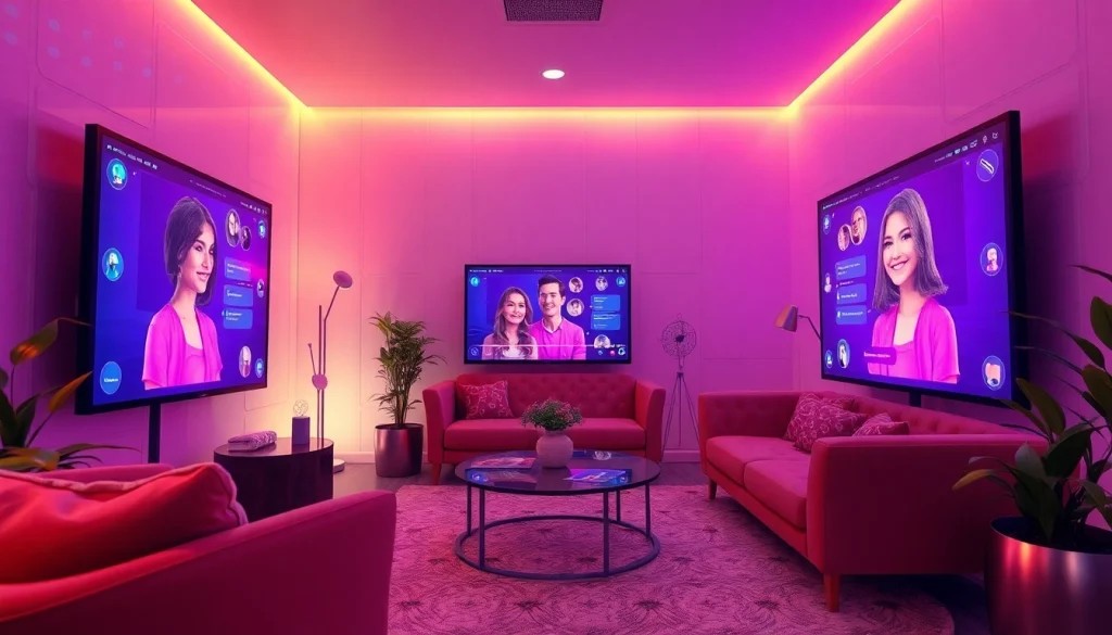 Engaging in intimate AI sex chat with lifelike avatars in a cozy digital environment.