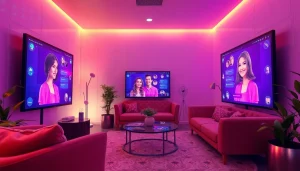 Engaging in intimate AI sex chat with lifelike avatars in a cozy digital environment.