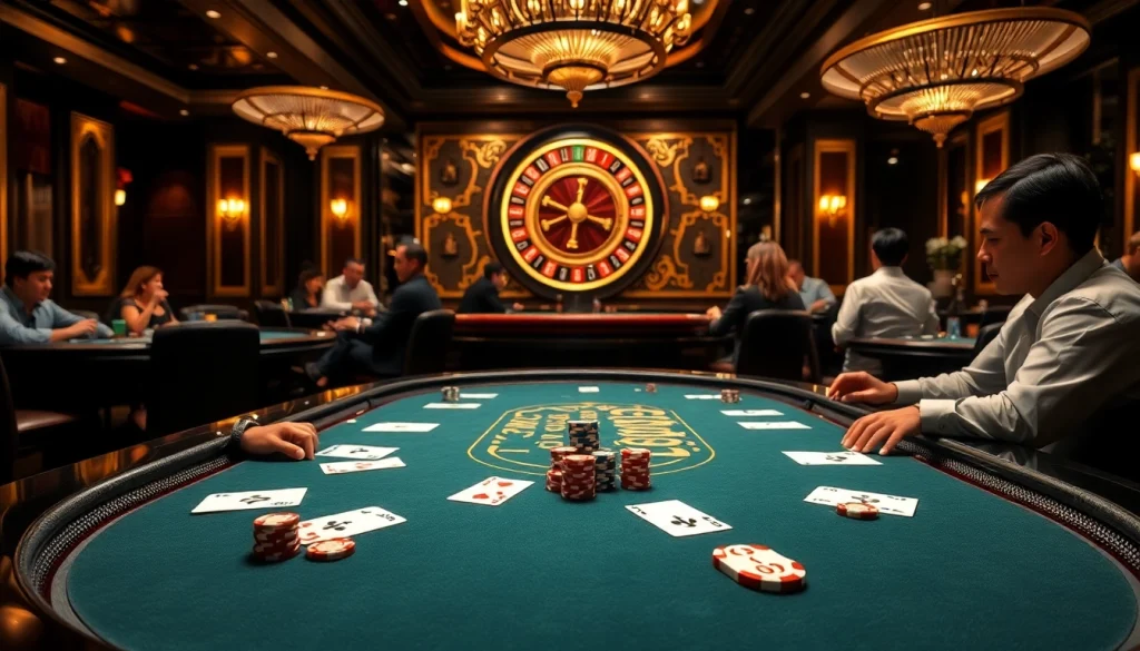 Engage in thrilling gameplay with kp88 casino elements like poker chips and cards.