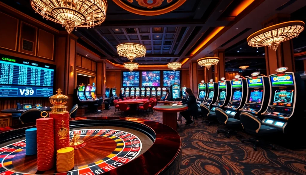Engaged players experience thrilling bets at VZ99, featuring dynamic casino tables and vibrant gaming atmosphere.