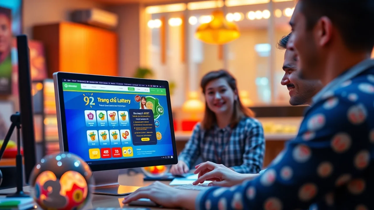 Exciting scene of Trang chủ 92lottery online platform showcasing vibrant lottery games and happy users engaging.