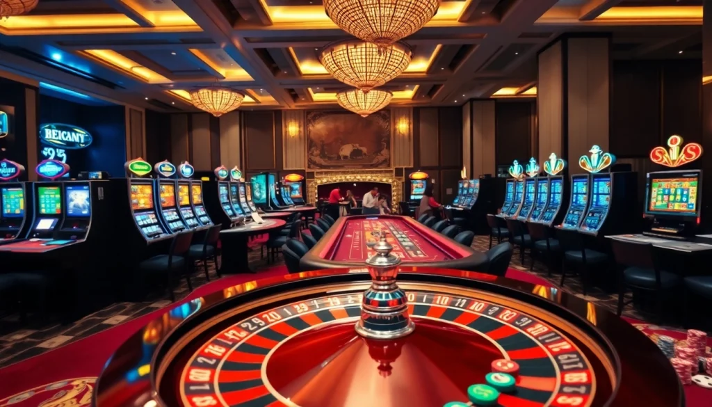 Experience high-stakes excitement in a luxurious casino setting featuring 69vn com elements.