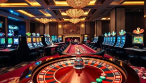Experience high-stakes excitement in a luxurious casino setting featuring 69vn com elements.