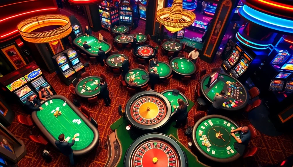 Poker players engaging at casino tables on https://pub88.com.de/, showcasing excitement and winning potential in a luxurious environment.