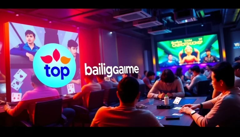 Exciting online gaming scene with diverse players at topgamebaidoithuong.mx, showcasing card games.