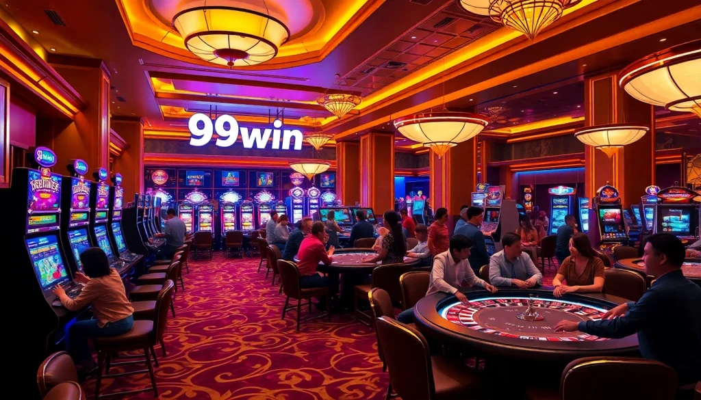 Experience the thrill of gaming at 99win with luxurious tables and vibrant atmosphere.