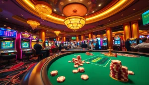 Exciting casino experience at https://u888hv.com/ with vibrant slot machines and engaged players.