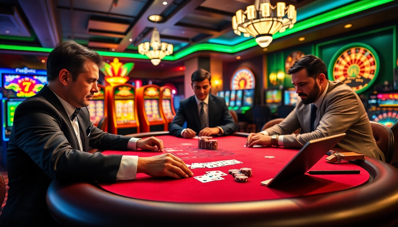 Tập đoàn truyền thông TPJ enhances the excitement of a professional poker game featuring vibrant casino visuals.