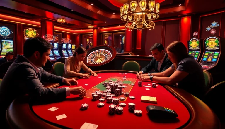 Experience the thrill of LV88 casino excitement with poker tables, chips, and grand slot machines.