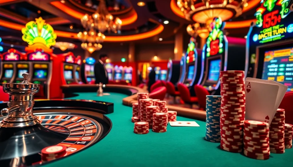 Engaging casino scene at https://king882026.com/, showcasing roulette and poker excitement.