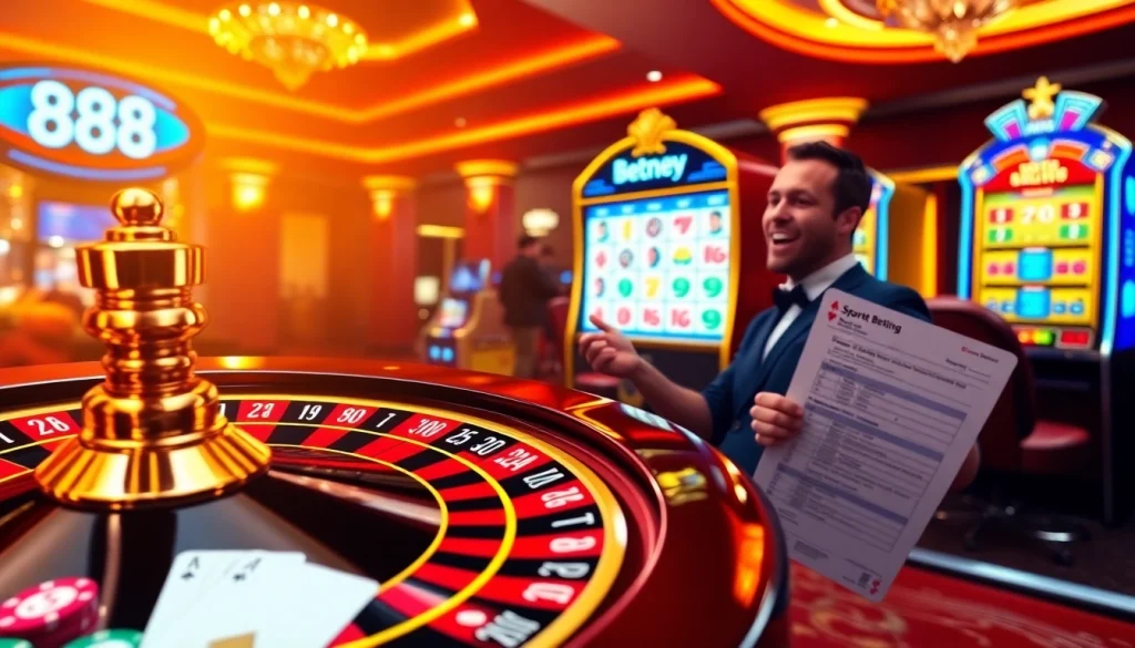 A player wins at an online slot machine within the luxurious environment of 888new's casino.