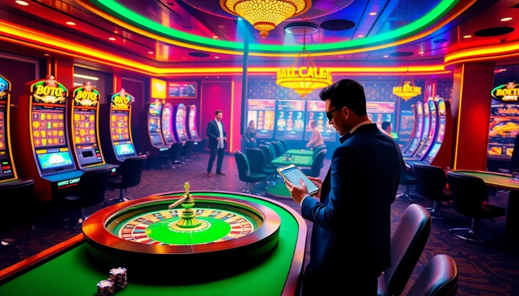 Engaging casino scene highlighting vibrant online gambling elements at https://77789vip.com/.