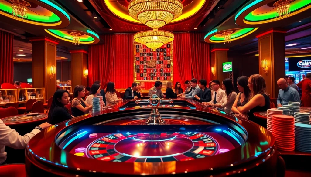 Players engage at a luxurious table with fabet interface illustrating high-stakes betting.
