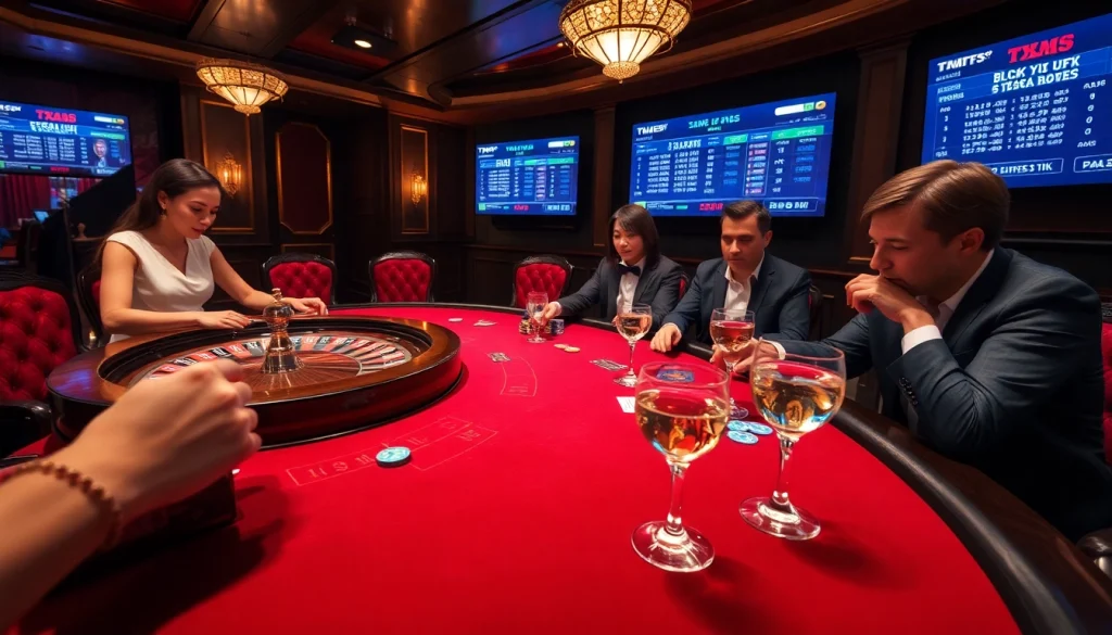 TX88 poker table filled with chips and cards, capturing high-stakes excitement in a casino.