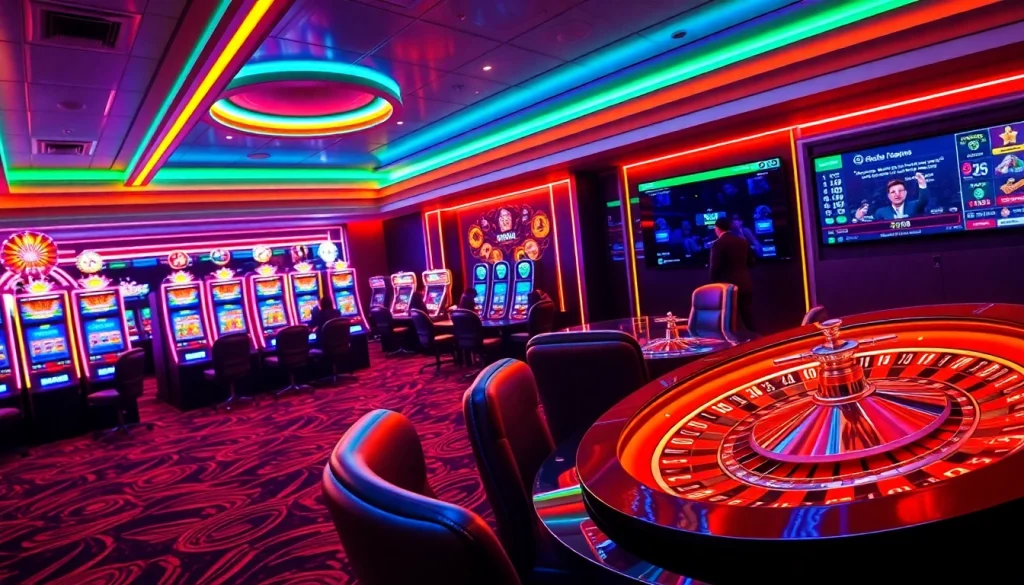 Players engaging with exciting casino games on the RR88 platform in a luxurious setting.