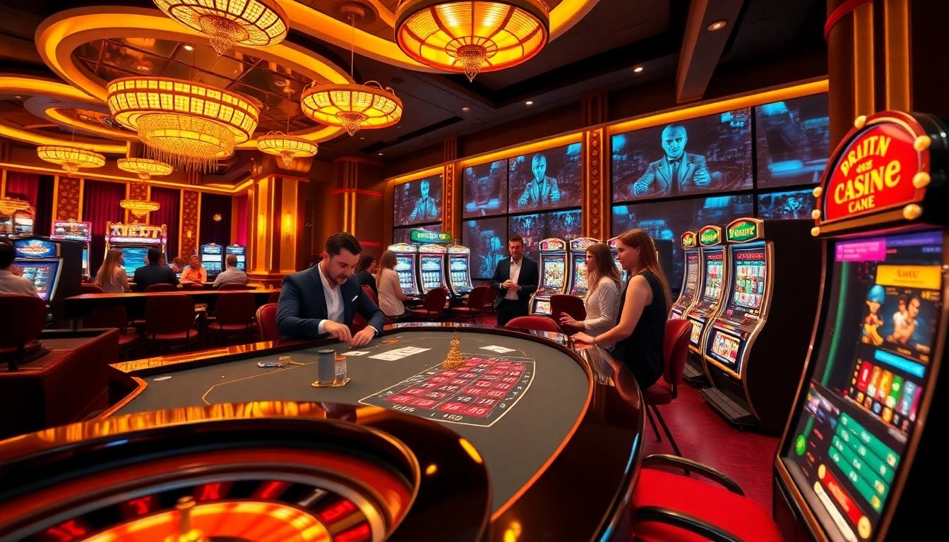 Players engaging with advanced gambling features at 28bet in a luxurious casino setting.