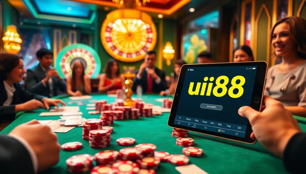 uu88 players enjoying a thrilling casino experience at a vibrant gaming table