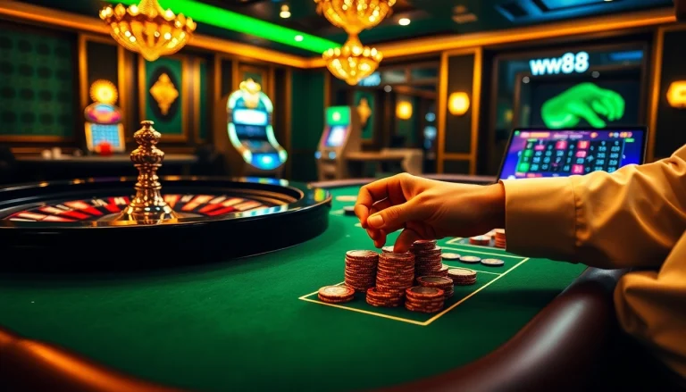 Experience thrilling wins at ww88 with high-stakes poker and roulette games in a luxurious casino.