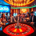 Experience the excitement of GK88 casino gaming with vibrant ambiance, roulette, and poker.
