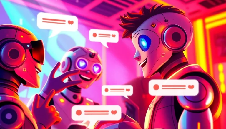 Engaging spicy AI characters in a lively chat interface, showcasing digital interaction.