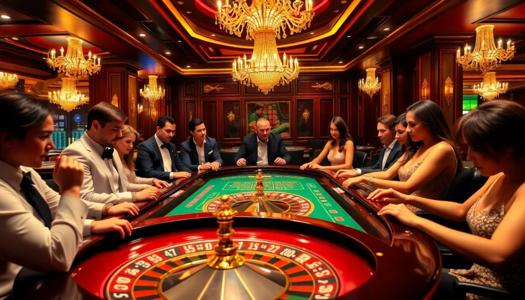 Experience thrilling gambling moments at https://388bet.miami/ with players at an elegant roulette table.