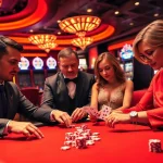 SODO casino scene with players at a high-stakes poker table, showcasing excitement and luxury.