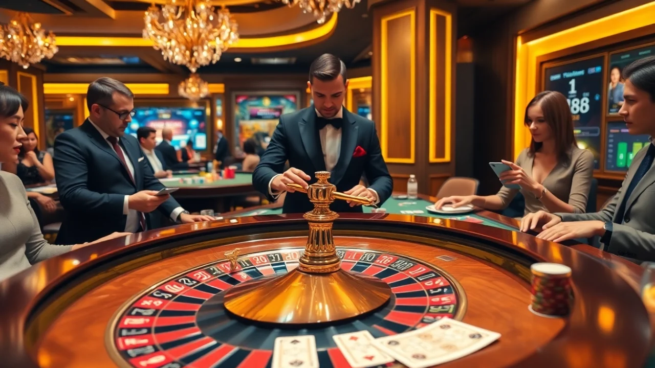 Experience thrilling gameplay at HM88 casino with exciting roulette action and vibrant players.
