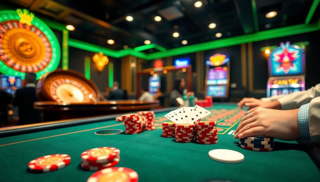 Experience the thrill of winning big at rikvip368.com with a luxurious poker table and vibrant casino visuals.
