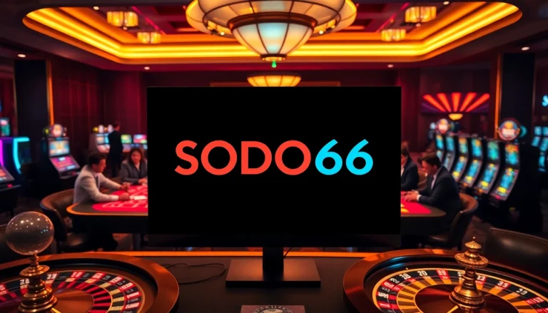 SODO66 online casino featuring vibrant tables, exciting games, and an elegant gaming atmosphere.