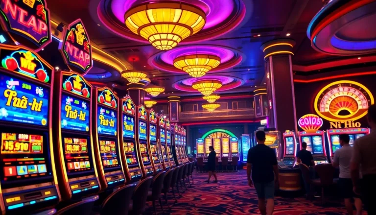 Experience the excitement of nổ hũ slot games in a luxurious casino atmosphere.