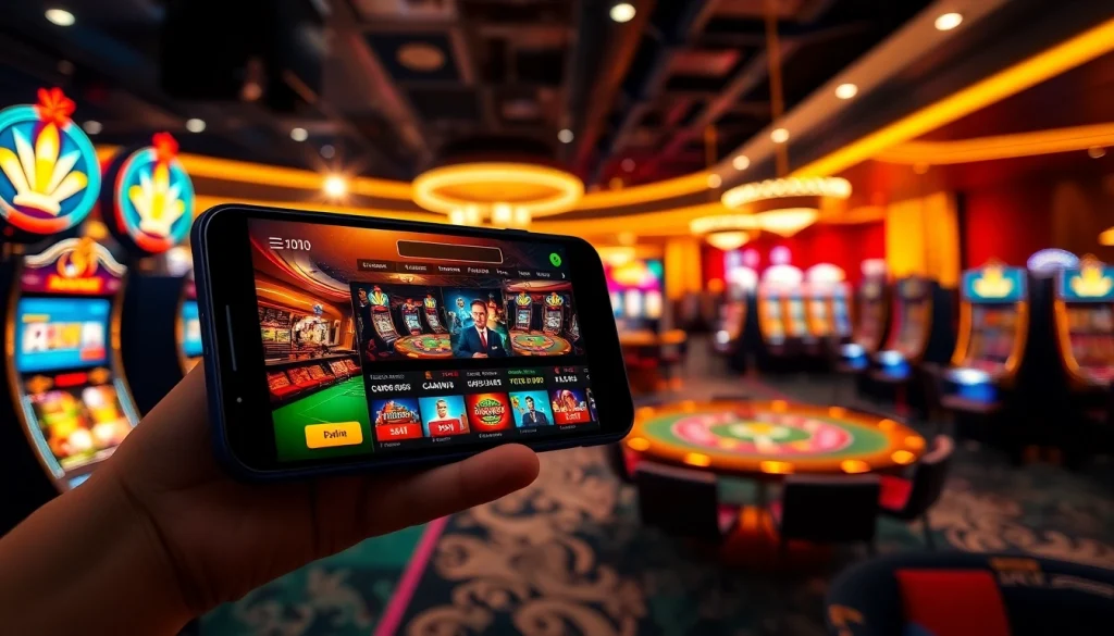 Experience the excitement of online gambling at winvn88.live with a vibrant casino gaming app interface.
