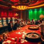 Dynamic gaming experience at a casino with players enjoying ok8386 betting on tables and slots.