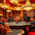 Engaging poker players at a luxurious casino table, highlighting the thrill of 99win gaming.